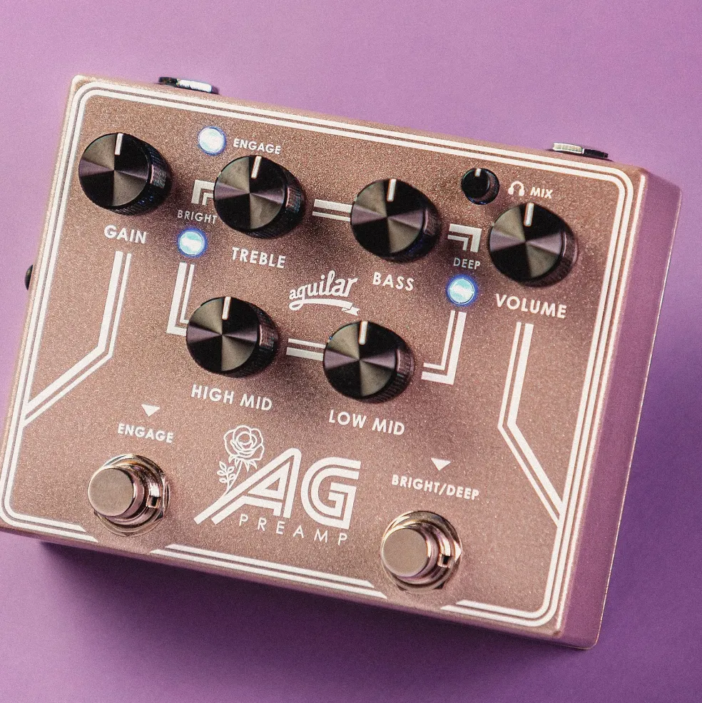 Aguilar AG Preamp for BCAM Bass Effects Pedal Rose Gold