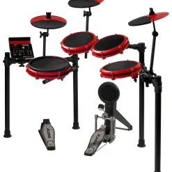 Alesis Nitro Max 8-Piece Electronic Drum Set With Bluetooth and BFD Sounds Red