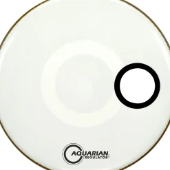 Aquarian Regulator RSM Off-Set Hole Bass Drum Head Gloss White 22 in.