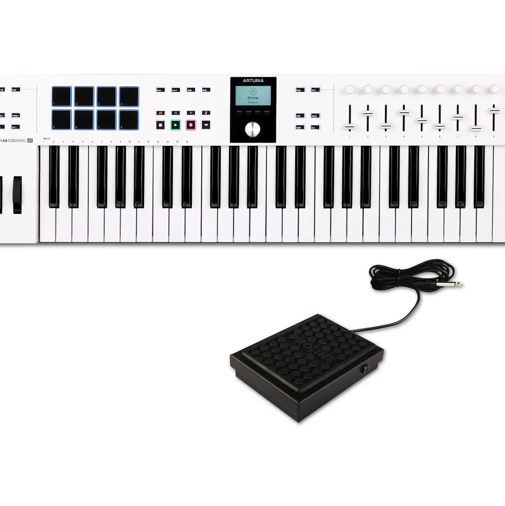 Arturia KeyLab Essential 49 mk3 Keyboard Controller With Sustain Block White
