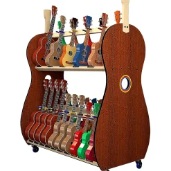 A&S Crafted Products The Band Room Mobile Ukulele Storage Rack for Classrooms