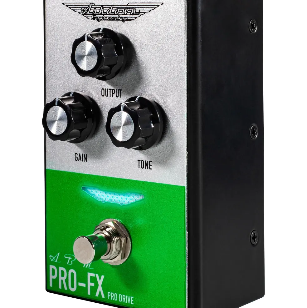 Ashdown Compact Pro Drive Bass Distortion Effects Pedal Silver and Green