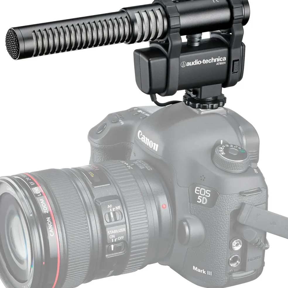 Audio-Technica AT8024 Mono/Stereo Camera Mount Microphone