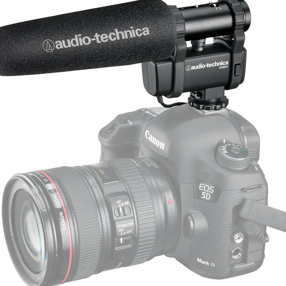 Audio-Technica AT8024 Mono/Stereo Camera Mount Microphone