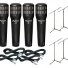 Audix I-5 Mic with Cable and Stand 4 Pack