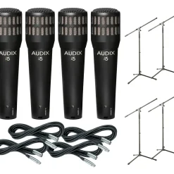 Audix I-5 Mic with Cable and Stand 4 Pack