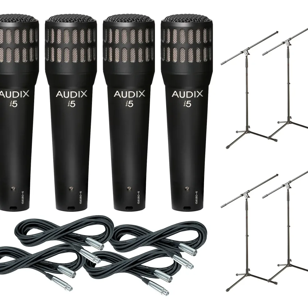Audix I-5 Mic with Cable and Stand 4 Pack