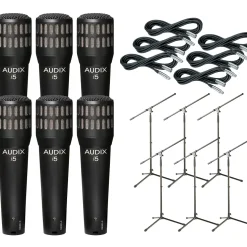 Audix I-5 Mic with Cable and Stand 6 Pack