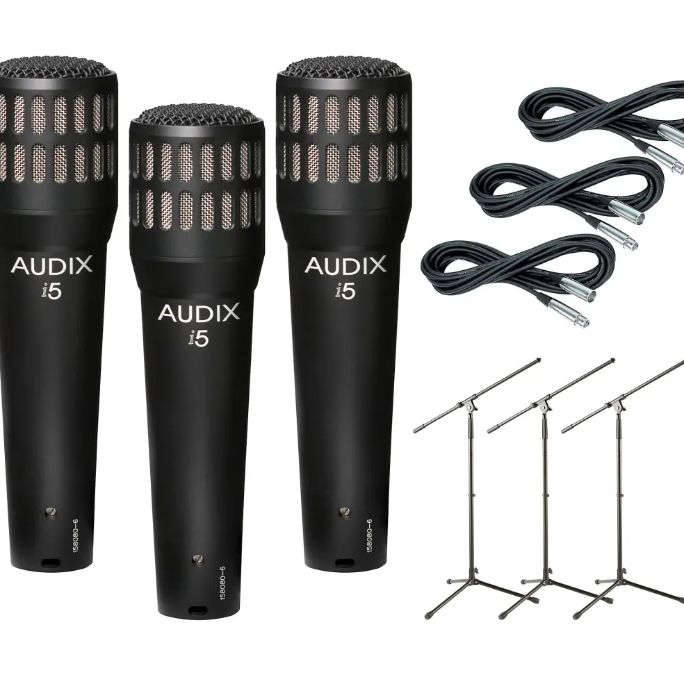 Audix I-5 Mic with Cable and Stand 3 Pack