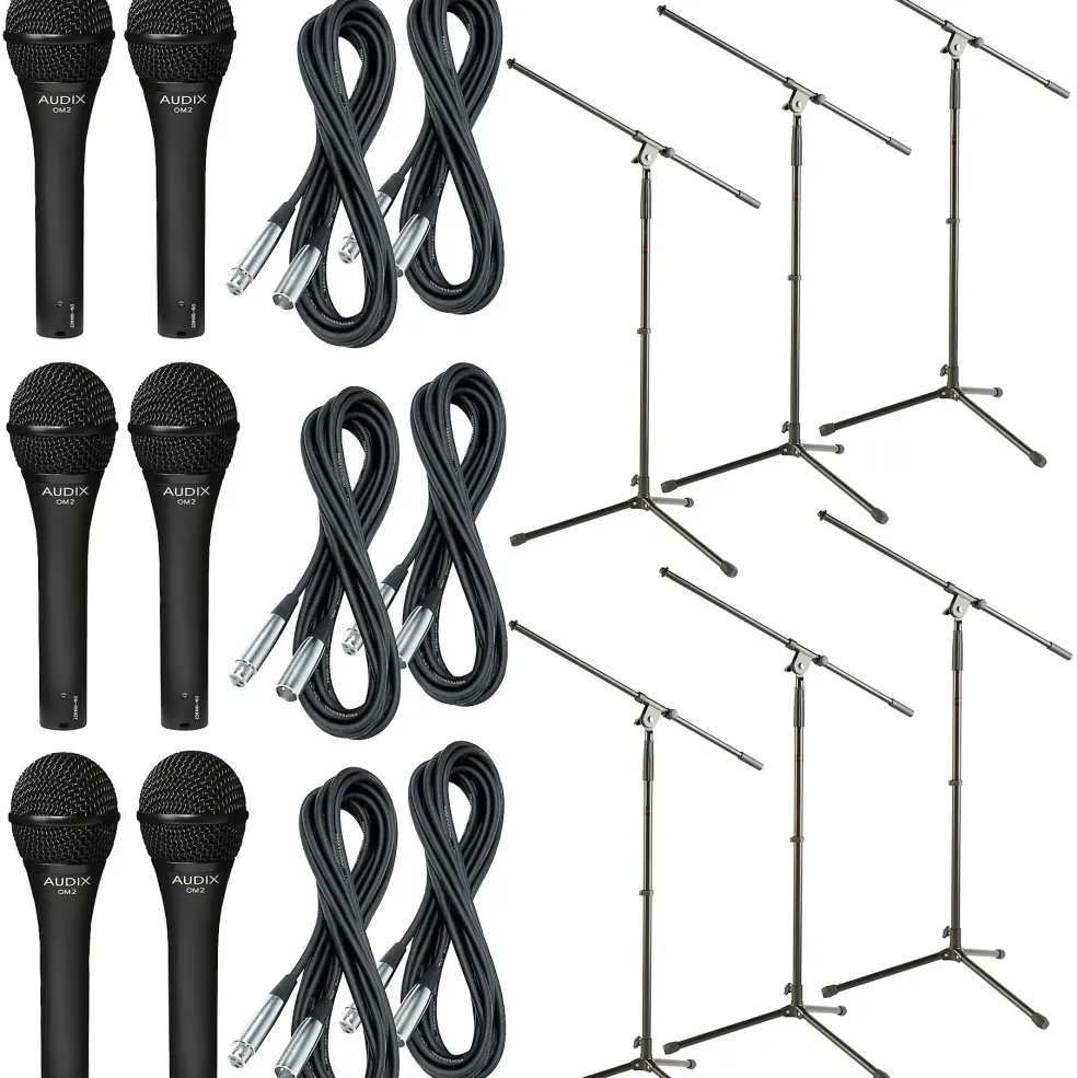 Audix OM-2 Mic With Cable and Stand 6-Pack