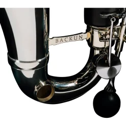 Backun Backun Alpha Low Eb Synthetic Bass Clarinet with Nickel Plated Keys with Lyre Holder, 2-Piece Neck, Compact Hardshell Case Nickel Plated Keys Low Eb