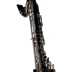 Backun Backun Alpha Low Eb Synthetic Bass Clarinet with Nickel Plated Keys with Lyre Holder, 2-Piece Neck, Compact Hardshell Case Nickel Plated Keys Low Eb