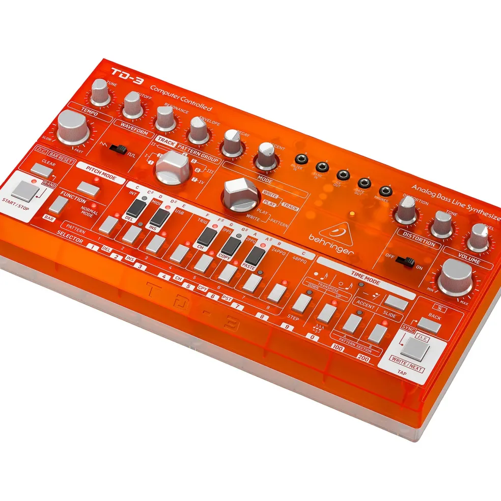 Behringer TD-3-TG Analog Bass Line Synthesizer - Tangerine