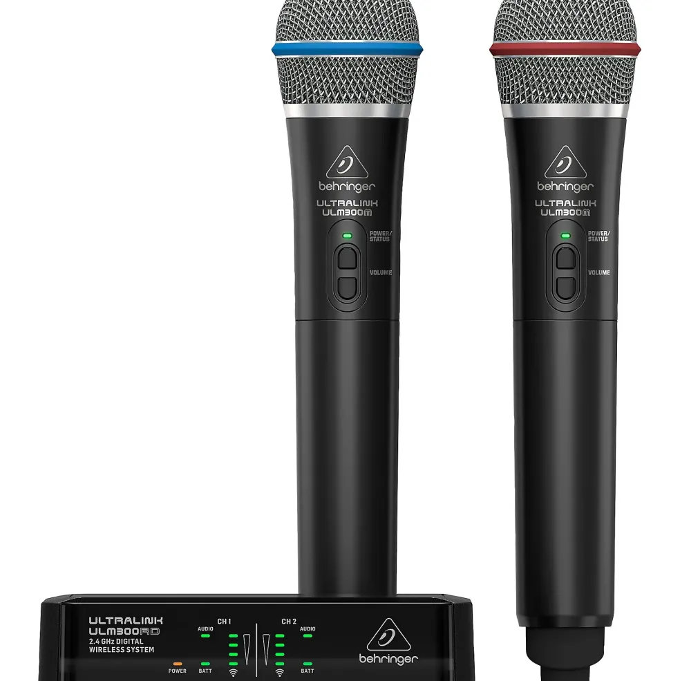 Behringer ULM302MIC High-Performance 2.4 GHz Digital Wireless System with 2 Handheld Microphones