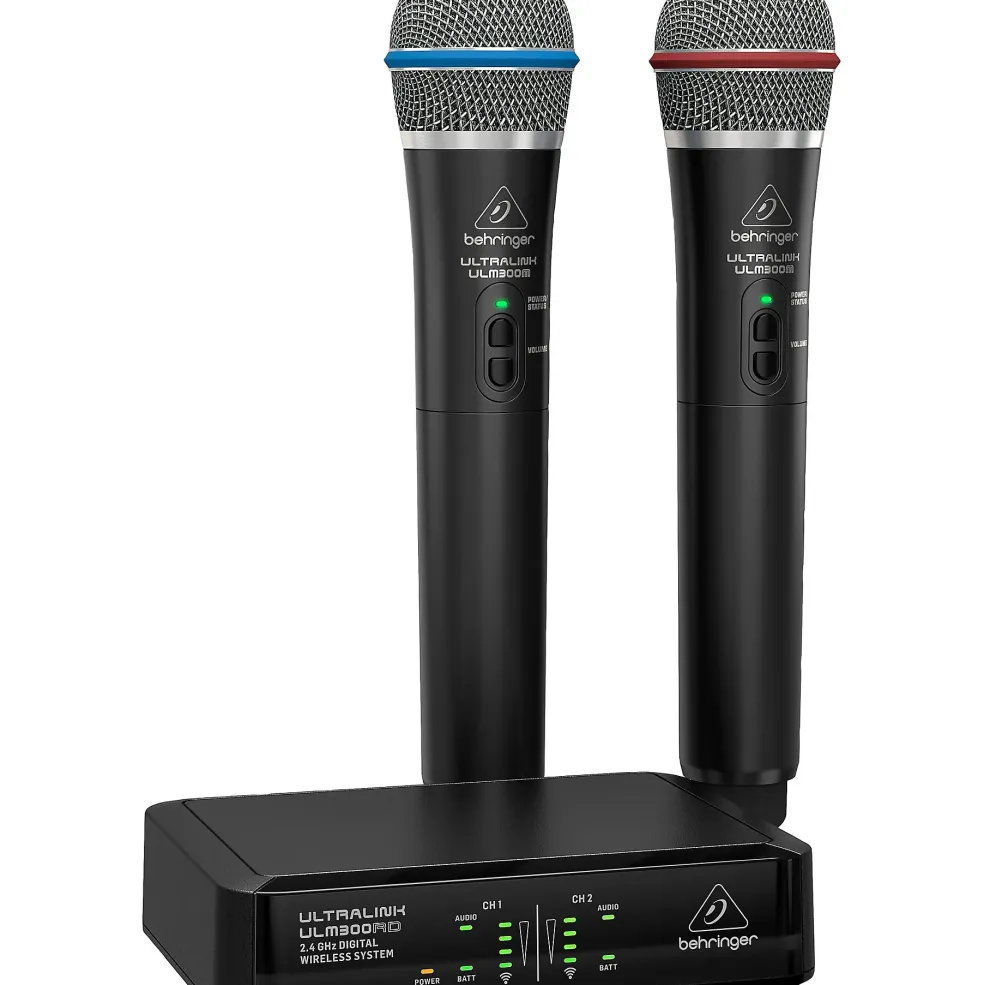 Behringer ULM302MIC High-Performance 2.4 GHz Digital Wireless System with 2 Handheld Microphones
