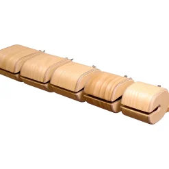 Black Swamp Percussion Bentwood Set of 5 Temple Blocks with Mounting Bar