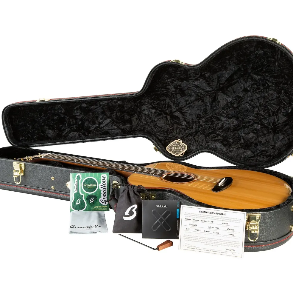 Breedlove Legacy Sunken Red Cedar-Ovangkol Thinline Concert Acoustic-Electric Guitar Natural
