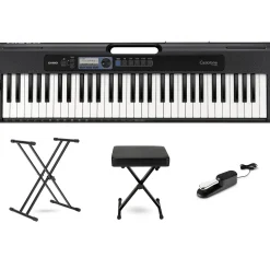 Casio Casiotone CT-S300 61-Key Digital Keyboard Essentials Bundle Blue