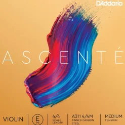 D'Addario Ascente Violin E String 4/4 Size, Medium