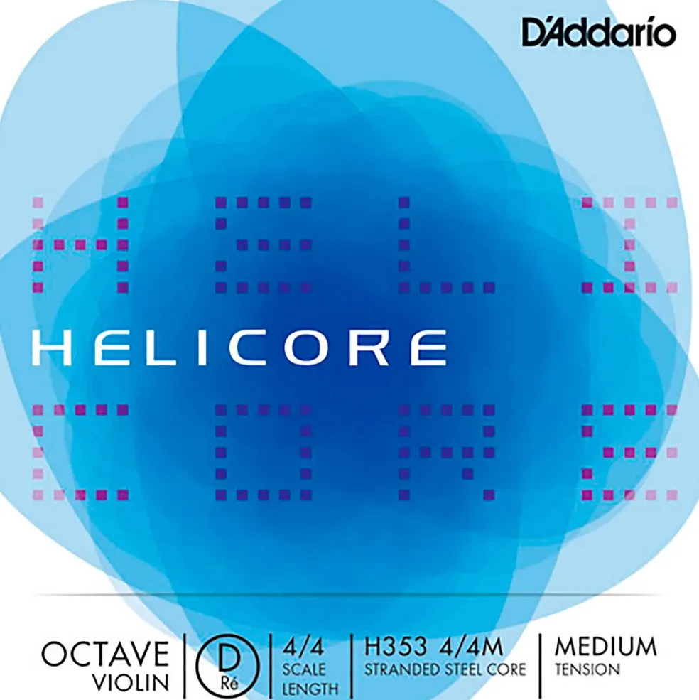 D'Addario Helicore Octave Series Violin D String 4/4 Size, Medium