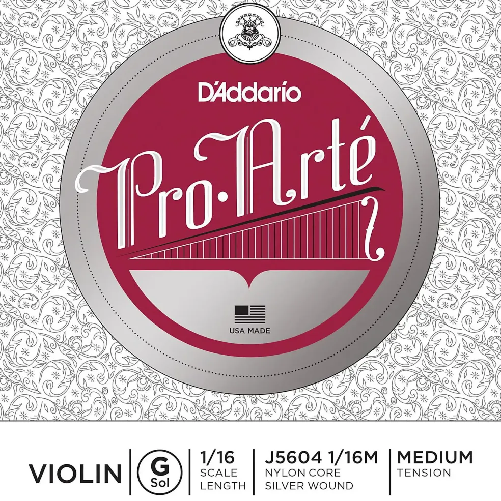 D'Addario Pro-Arte Series Violin G String 1/16 Size