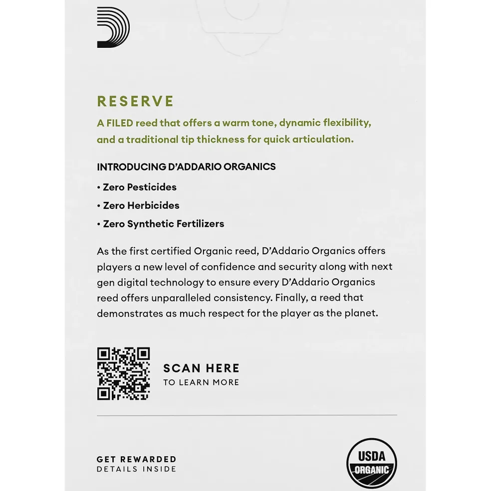D'Addario Woodwinds Reserve Classic, Bb Clarinet Reed - Box of 10 3