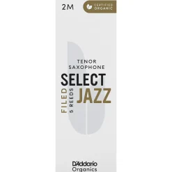 D'Addario Woodwinds Select Jazz, Tenor Saxophone Reeds - Filed,Box of 5 2M