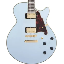 D'Angelico D'Angelico EX-SS Non-F Hole Deluxe Edition Hollowbody Electric Guitar Matte Powder Blue Tortoise Pickguard