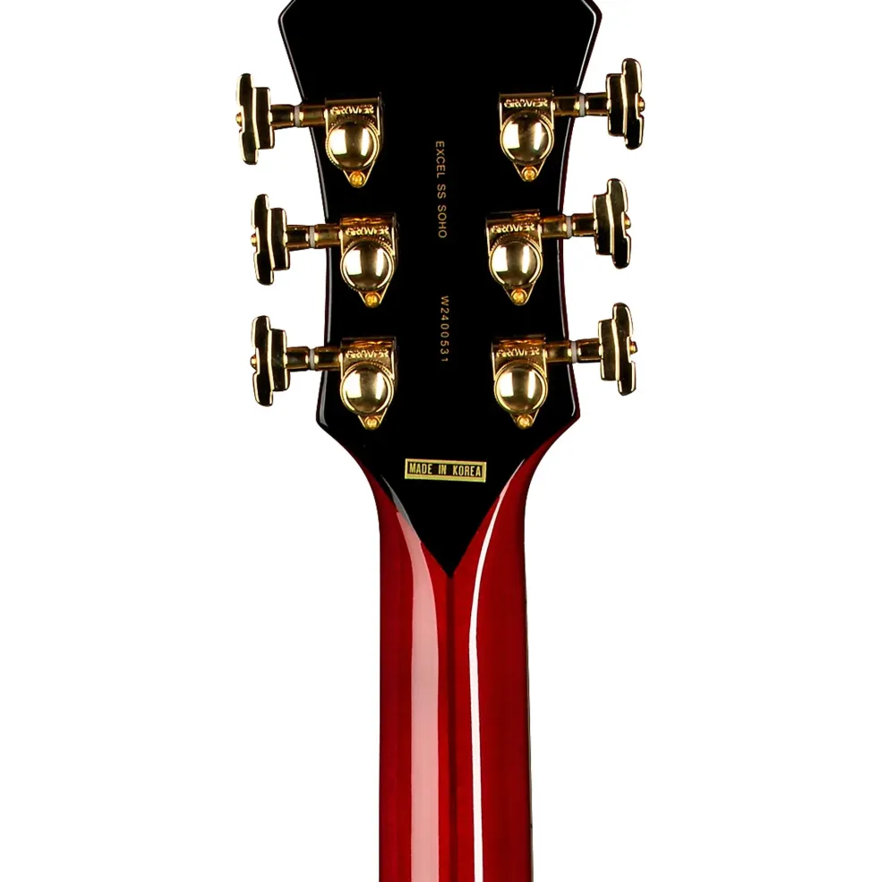 D'Angelico Excell SS Soho Hollowbody Electric Guitar With Stairstep Tailpiece Dark Cherry Burst