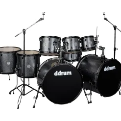 ddrum D2 8-Piece Double Bass Complete Kit With Black Hardware Dark Silver Sparkle
