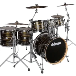ddrum Dominion Birch 6-Piece Shell Pack With Free 8" Tom Brushed Olive Metallic