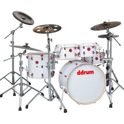 ddrum Hybrid Player 5-Piece Acoustic-Electric Shell Pack White/Red