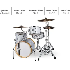 ddrum SE Flyer 4-Piece Shell Pack White Pearl