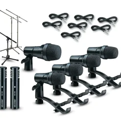 Digital Reference DRDK7 7-Piece Drum Mic Kit Cable and Stand Package