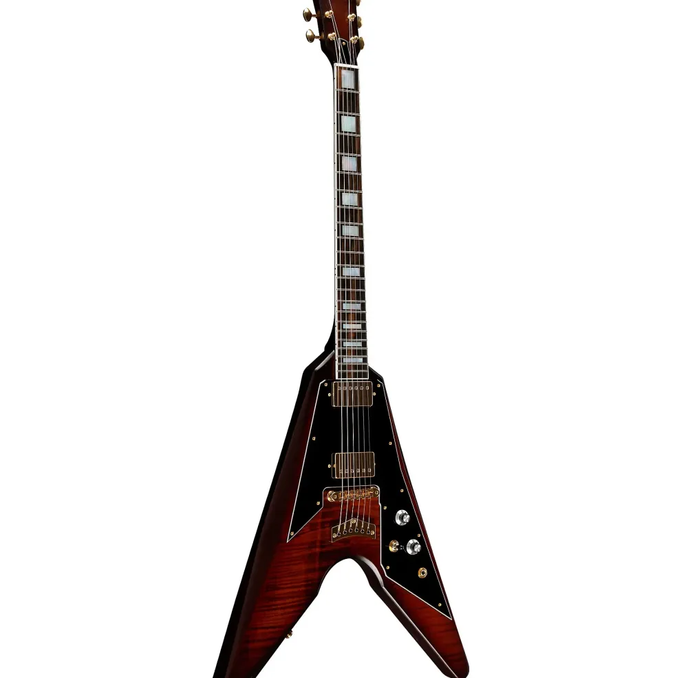 Dunable Guitars Asteroid Electric Guitar Flame Top Amber Burst