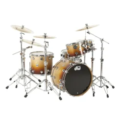 DW Collector's Series 4-Piece Lacquer Specialty Shell Pack Cherry Wood to Burnt Toast Fade Chrome Hardware