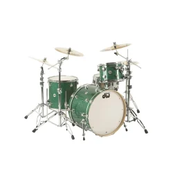 DW Collector's Series 3-Piece Shell Pack With 24" Bass Drum Green Glass Chrome Hardware