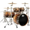 DW Collector's Series 5-Piece SSC Maple Exotic Shell Pack With Nickel Hardware Natural to Candy Black Fade Over Mapa Burl
