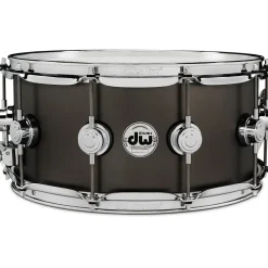 DW Collector's Series Satin Black Over Brass Snare Drum With Chrome Hardware 14 x 6.5 in.