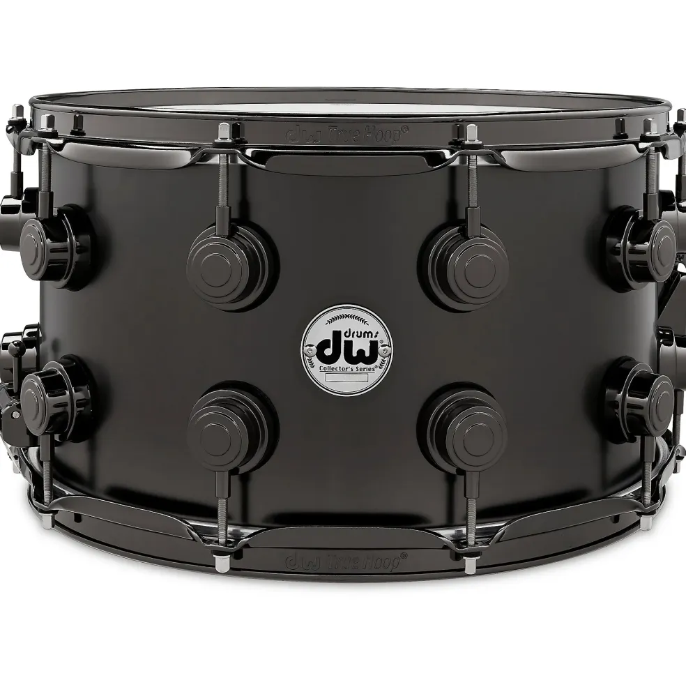 DW Collector's Series Satin Black Over Brass Snare Drum With Black Nickel Hardware 14 x 8 in.