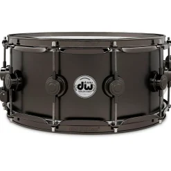 DW Collector's Series Satin Black Over Brass Snare Drum With Satin Chrome Hardware 14 x 6.5 in.