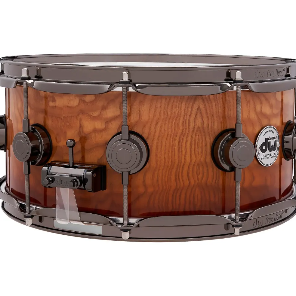 DW Collectors Series SSC Maple Exotic Snare Drum with Black Nickel Hardware 14 x 6 in. Burnt Toast Fade Over Tamo Ash