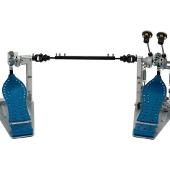 DW Colorboard Machined Chain Drive Double Bass Drum Pedal With Cobalt Footboard