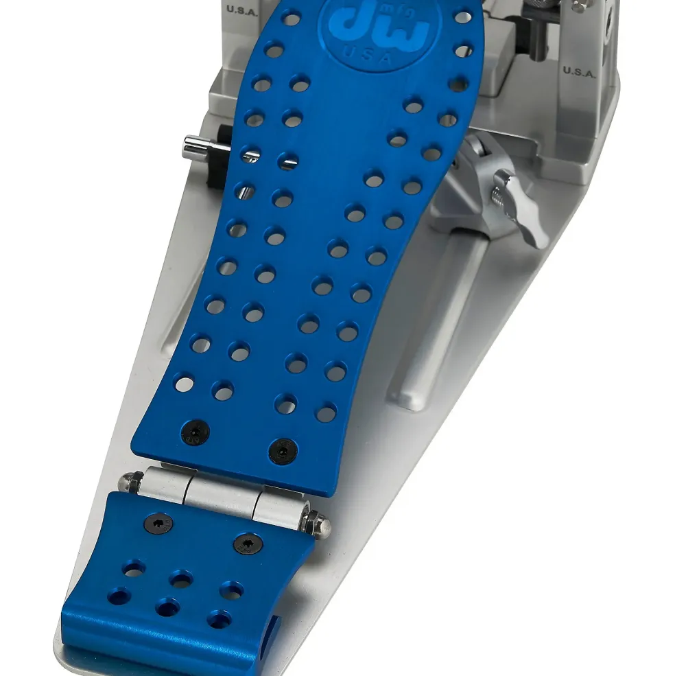 DW Colorboard Machined Direct Drive Double Bass Drum Pedal With Cobalt Footboard