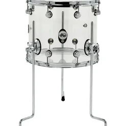 DW Design Series Acrylic Floor Tom With Chrome Hardware 14 x 12 in. Clear