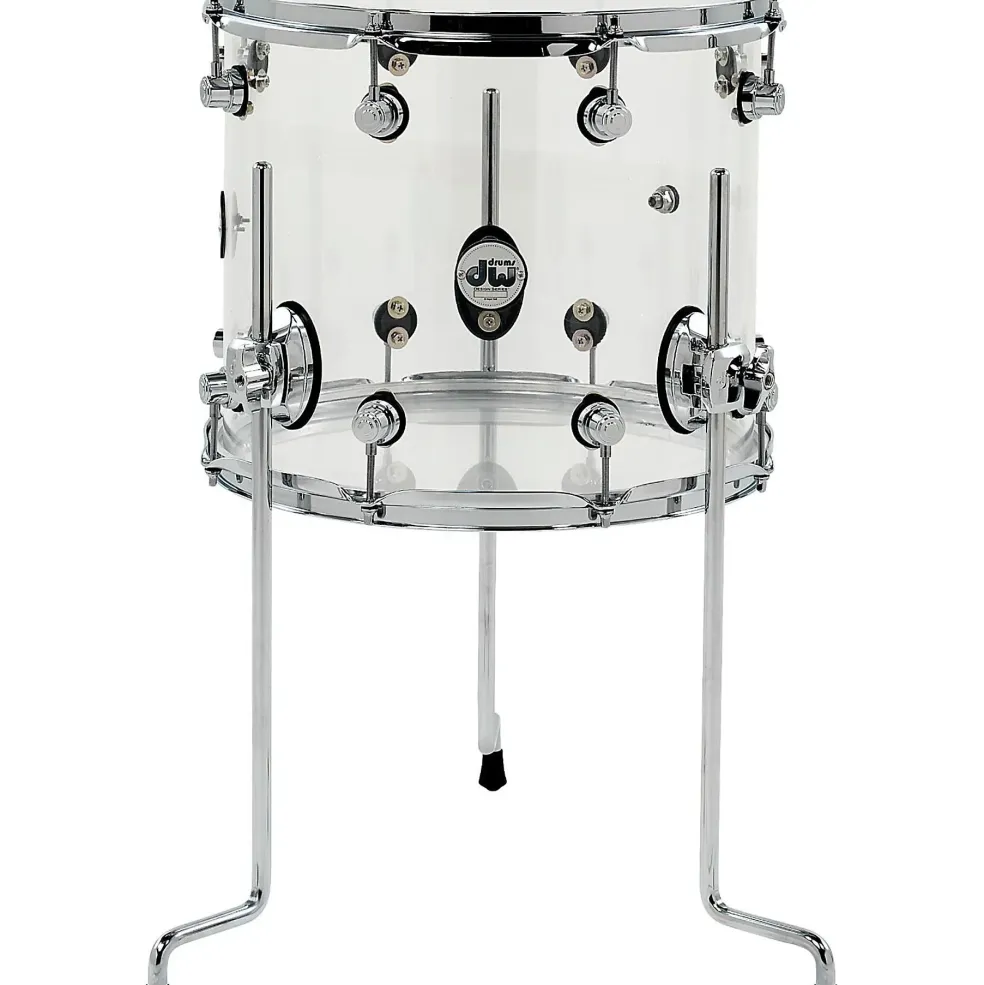 DW Design Series Acrylic Floor Tom With Chrome Hardware 14 x 12 in. Clear