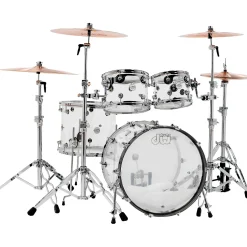 DW Design Series Acrylic 4-Piece Shell Pack With Chrome Hardware Clear