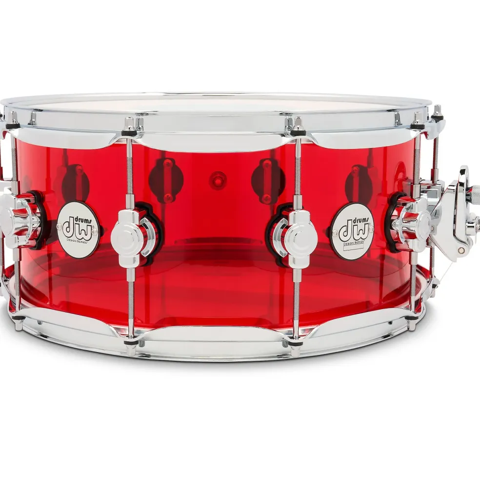 DW Design Series Acrylic Ruby Snare Drum 14 x 6.5 in. Ruby Glass