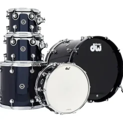 DW DWe Wireless Acoustic-Electronic Convertible 5-Piece Shell Pack With 22" Bass Drum Lacquer Custom Specialty Midnight Blue Metallic