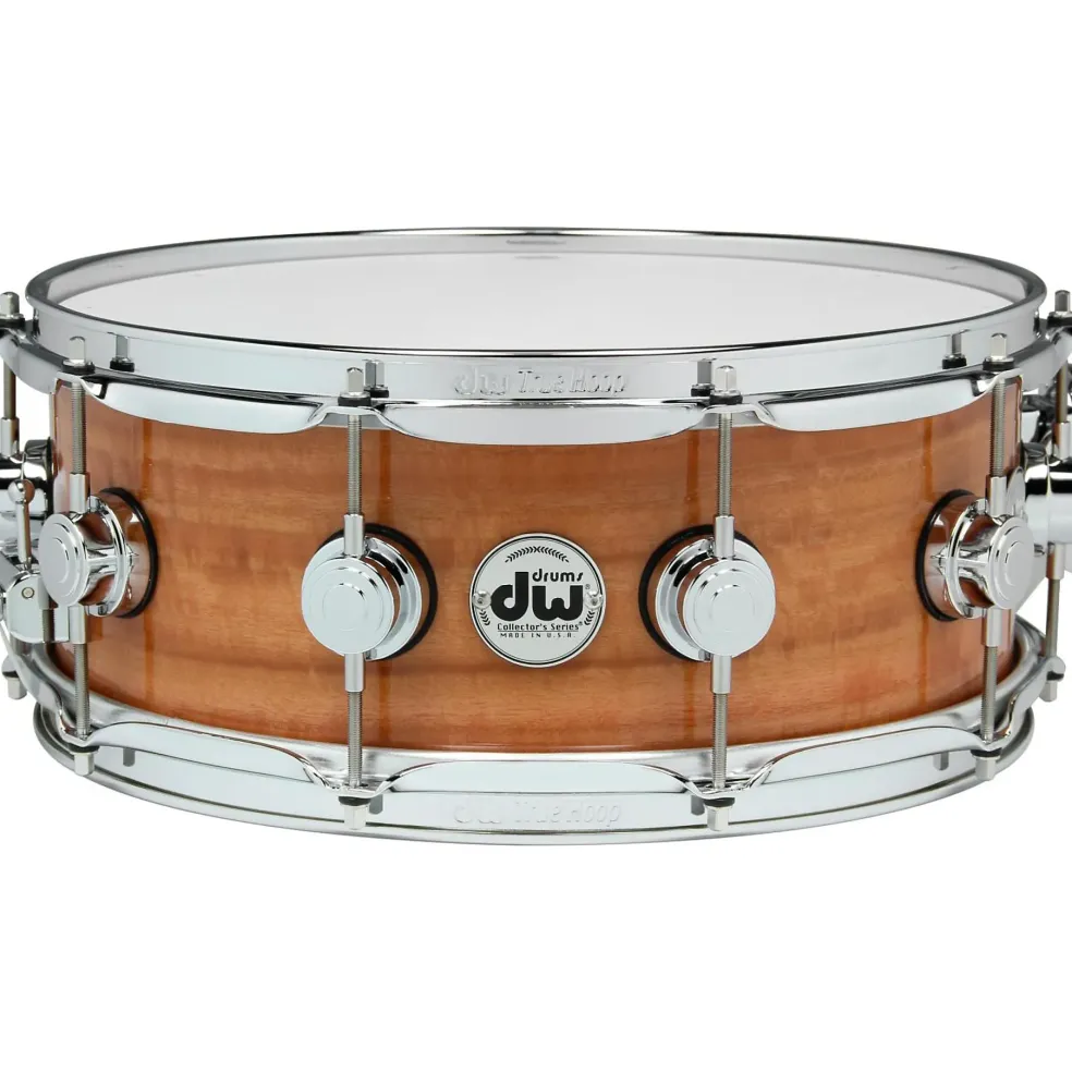 DW Exotic Fiddleback Eucalyptus Lacquer Snare 14 x 5.5 in. Chrome Hardware